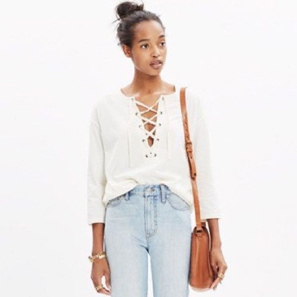 HOST PICK! Madewell Libra lace up top